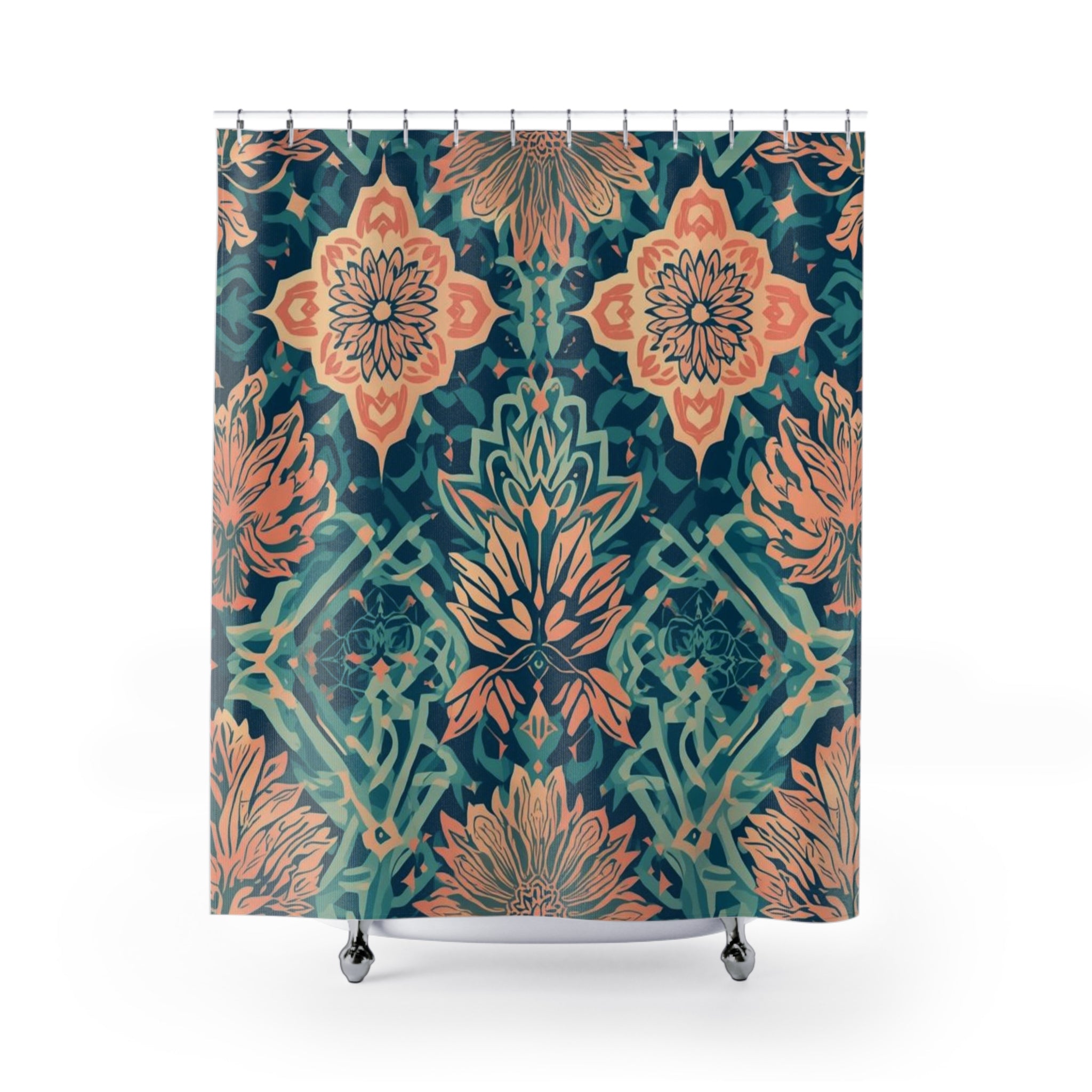 Bohemian Floral Shower Curtain, Vintage Bathroom Decor, Unique Gift for Home, Modern Floral Design, Relaxing Atmosphere, Chic Home Accessory - Rosetta Creative Boutique